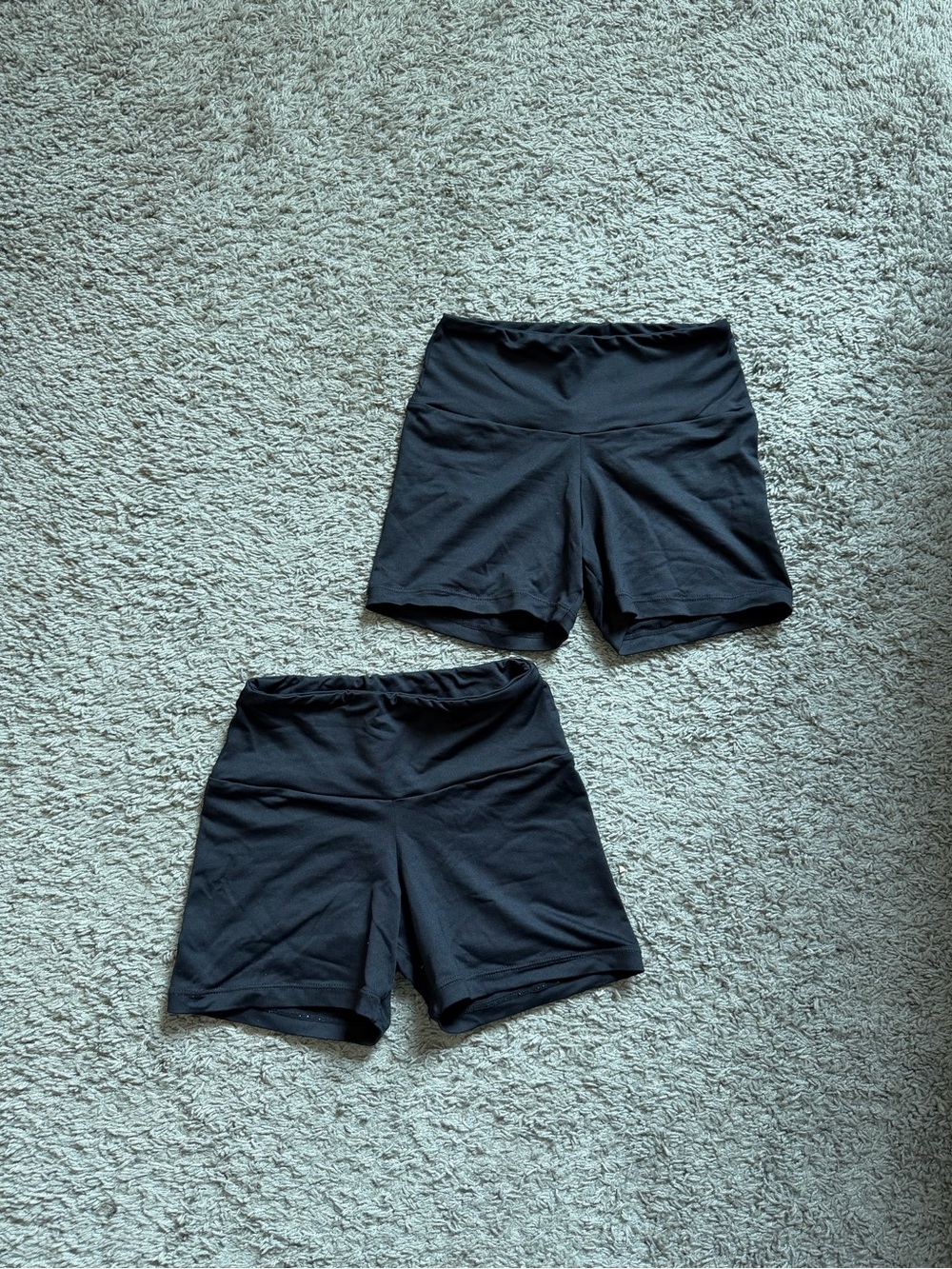 2 Pair Women’s Black Bike Shorts - High Waist Active Shorts